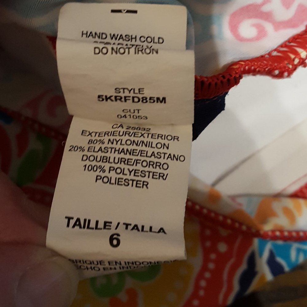 Chaps Halter Paisley Floral Tankini Top Swimsuit Size 6 - Picture 11 of 11